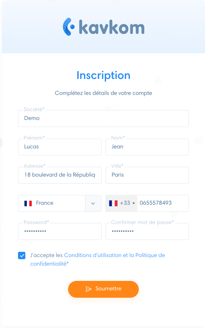 Informations du compte